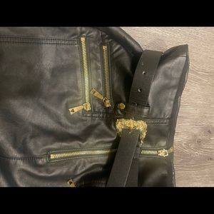 Guess Pleather High Waisted Belted Skirt